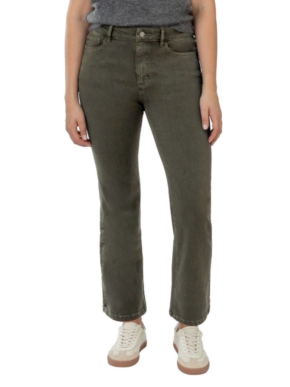 Well Worn Olive Straight-Leg Jeans